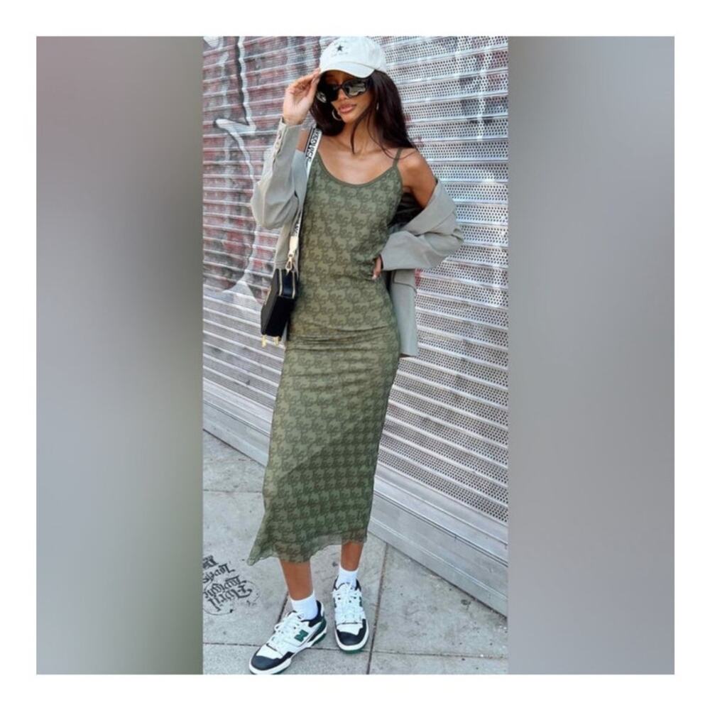 Jagger & Stone Princess Polly Demi Mesh Green Midi Dress size 2